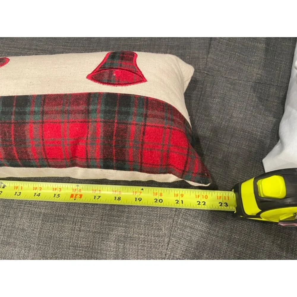 Long Rectangular Holiday Plaid Pillow